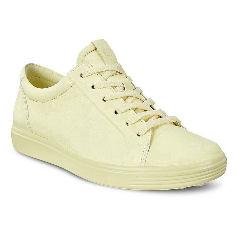 Women Flats Ecco Soft 7 W - Sneakers Yellow - India WROBVS572